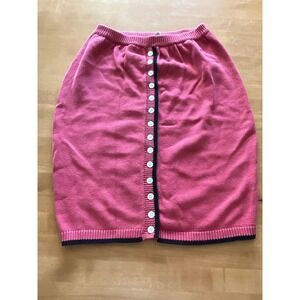 Vintage Pink Cotton Knit Pencil Skirt Button Women's Kikit Marshall's NWT